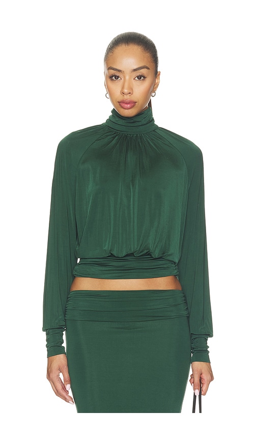 Éterne Anouk Liquid Jersey Top In Green