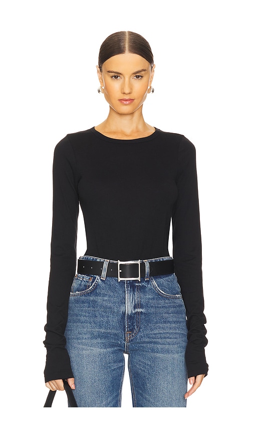 Éterne Long Sleeve Fitted Top In Black