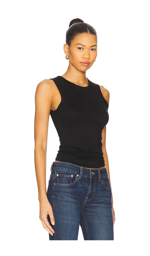 Éterne Sleeveless Crewneck Soft Jersey Top In Black