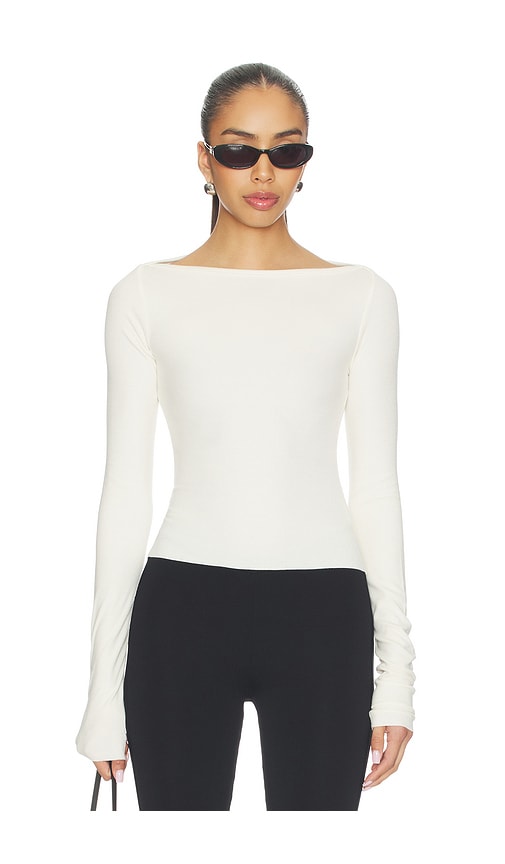 Eterne Long Sleeve Boatneck Top