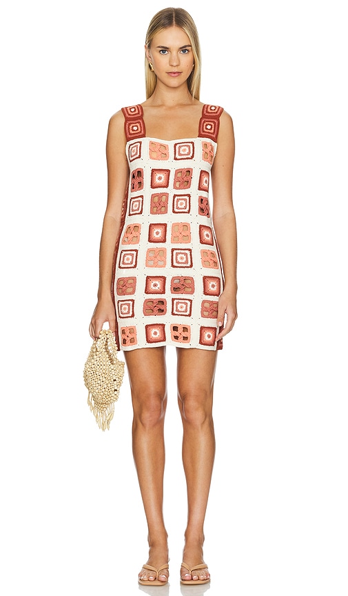 Shop Escvdo Santeria Dress In Ivory & Brown