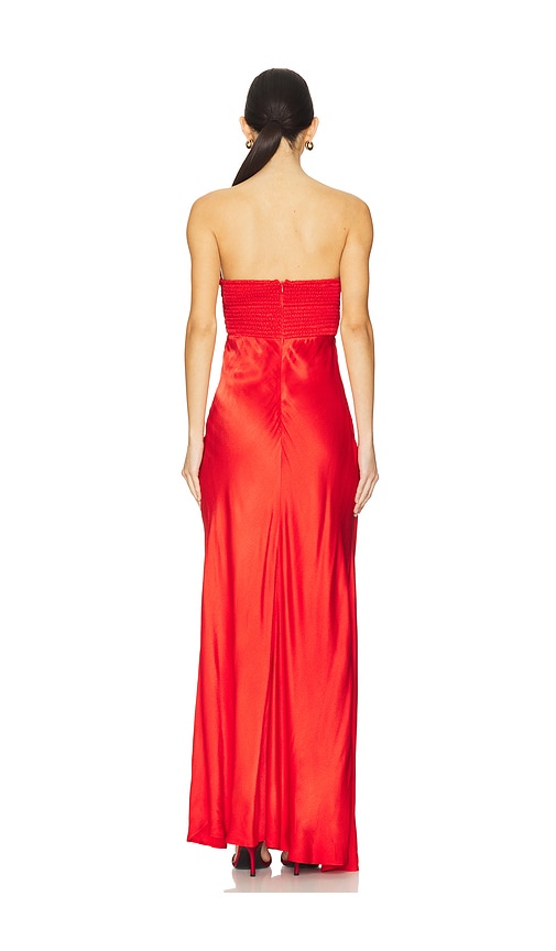  Essentiel Antwerp Schulterfreies Midikleid Hierro In Red. Größe 32. Also In 40. 
