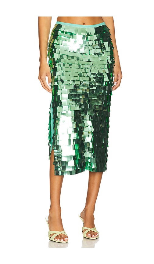 Ihoed Sequin Pencil Skirt in Green. - size 38 (also in 32, 34, 36, 40)
