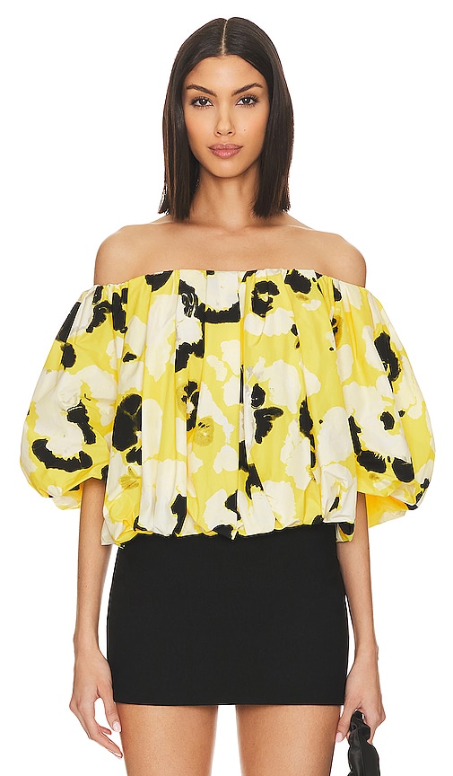 Shop Essentiel Antwerp Frenchie Puff Sleeve Shirt In Yellow