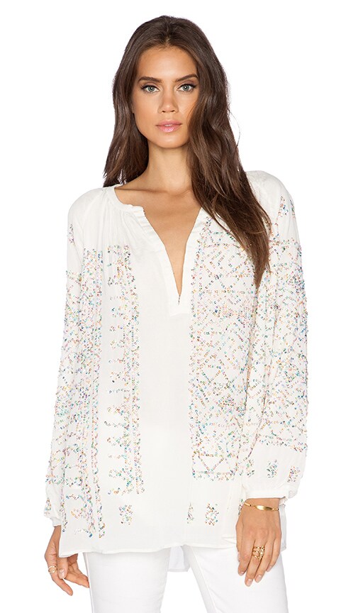 Essentiel Antwerp Milky Way Embellished Top in White