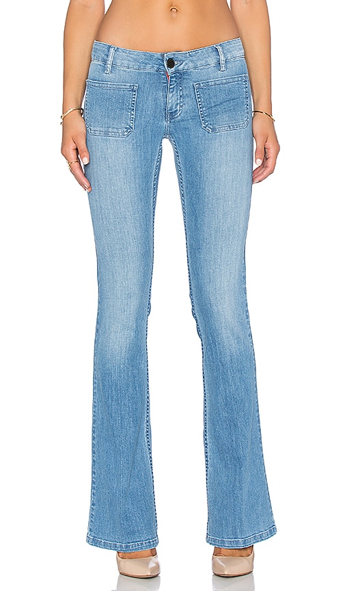 front pocket flare jeans