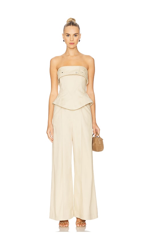Et Ochs Jordan Corset Bustier Jumpsuit In Neutral