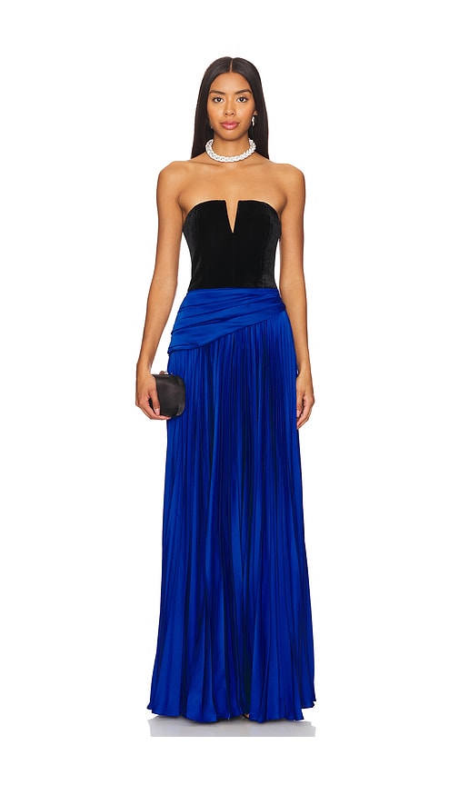 Shop Et Ochs Tabitha Gown In Sapphire & Black