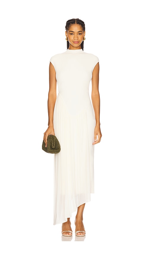 Et Ochs Francis Knit Combo Midi Dress In White