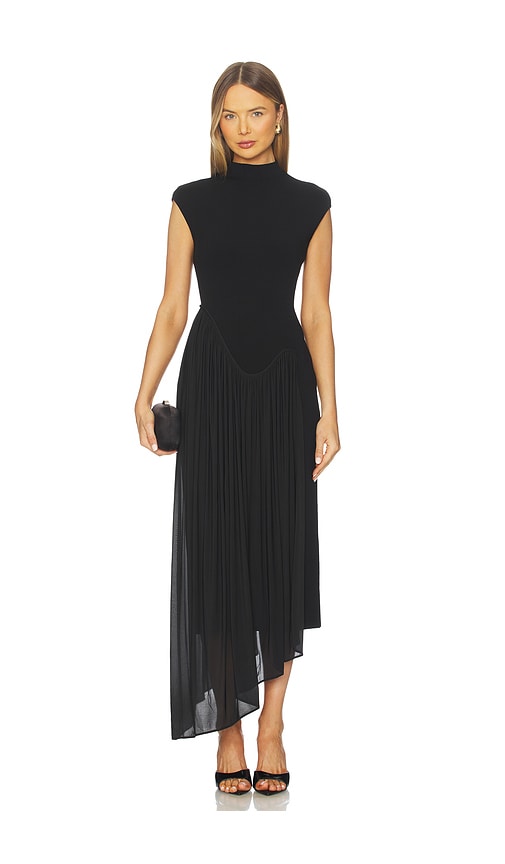 Et Ochs Francis Knit Combo Midi Dress In Black