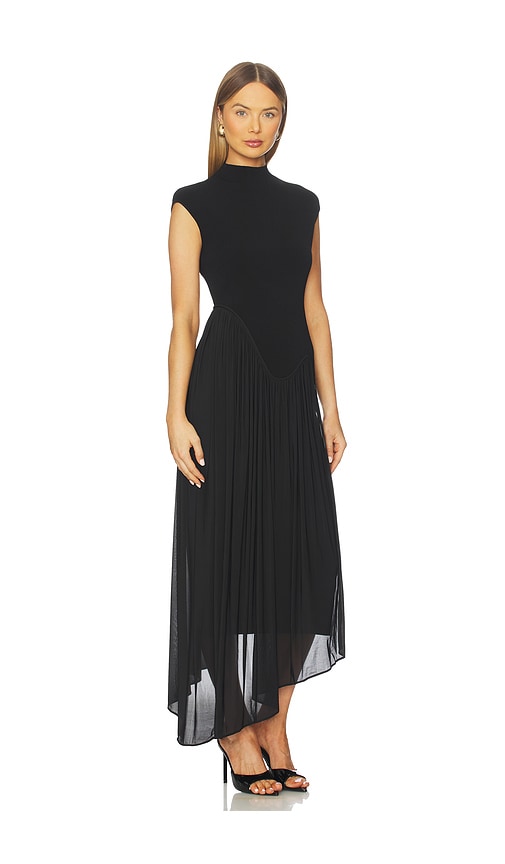 Et Ochs Francis Knit Combo Midi Dress In Black