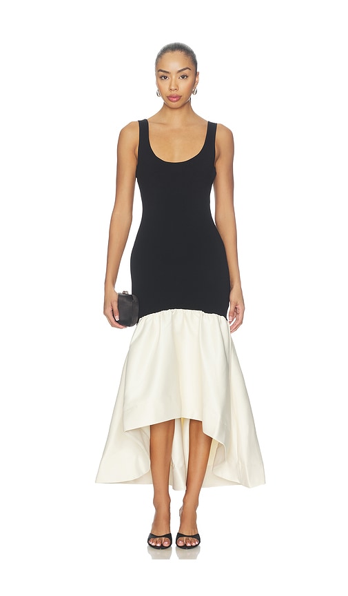 ET OCHS Isabell Knit Combo Dress in Black & Ivory in Black & White. - size M (also in S, XS)