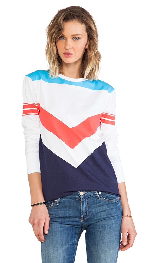 Chevron Colour Block Long T-Shirt