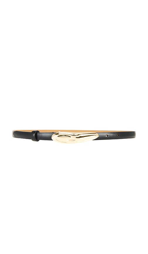 Ayla Carbon Split Leather Belt in Black. - size XS (also in L, M, S, XL)