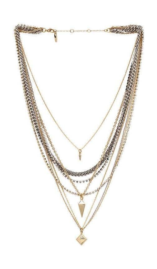 Pyramid & Spike Layered Necklace