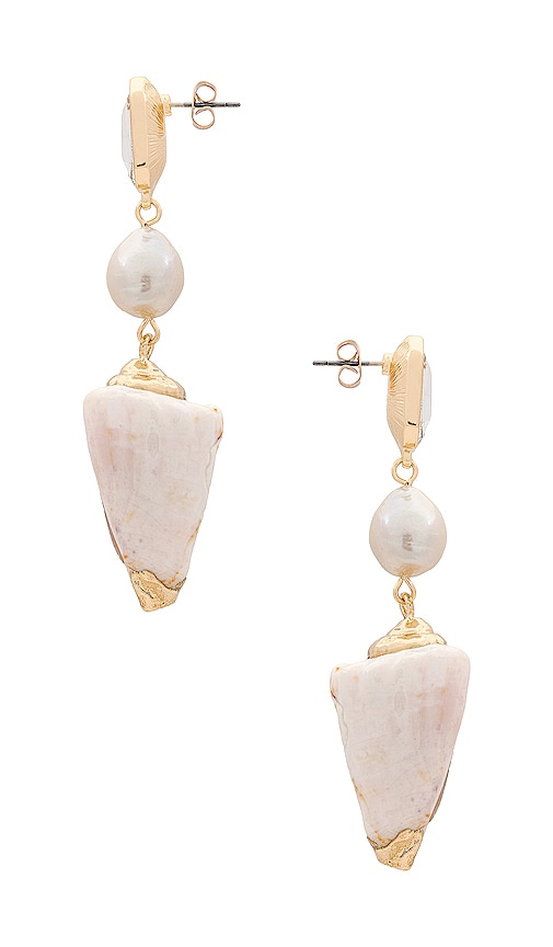 Shop Ettika Shell Drop Earrings In Ivory