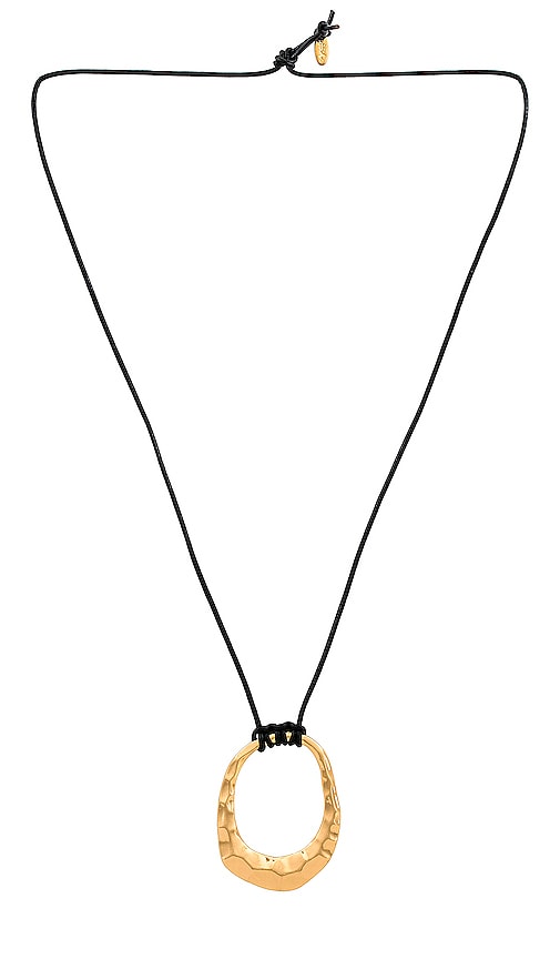 Ettika Pendant Necklace In Black Leather
