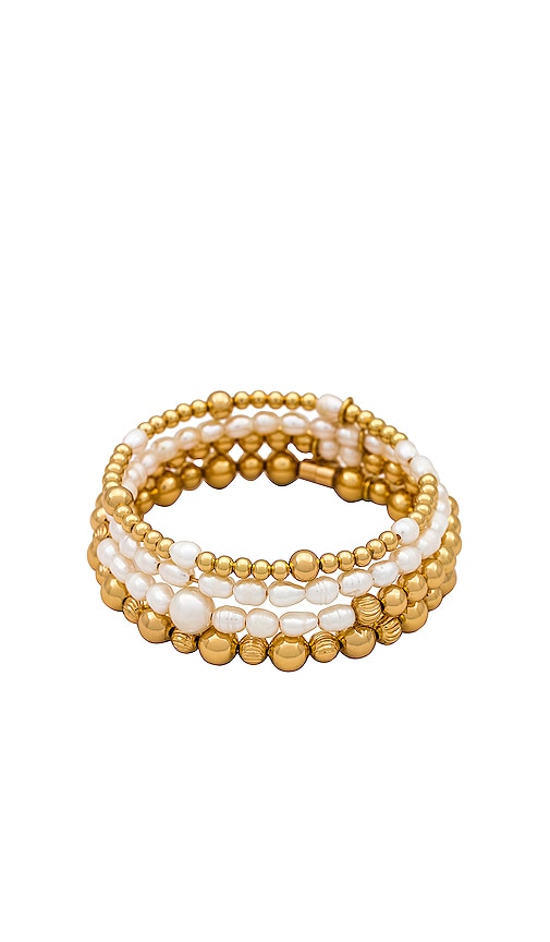 Shop Ettika Beaded Bracelet Set In Gold