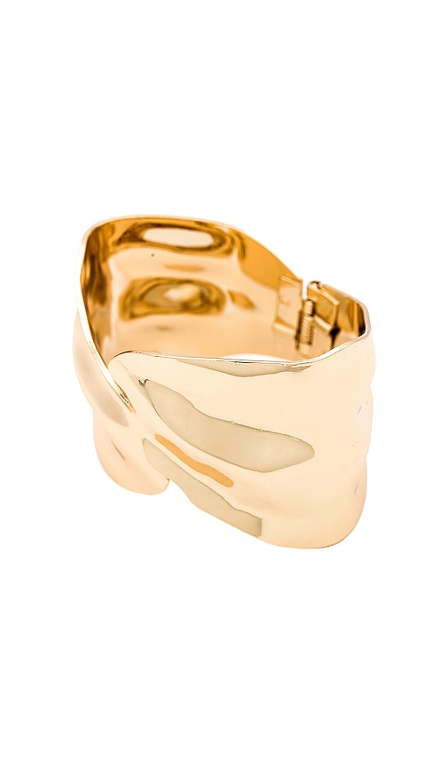 Ettika Abstract Textured Cuff Bracelet In 18k Gold Plated