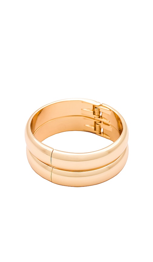 Ettika Simple Stackable Bangle Bracelet Set In 18k Gold Plated