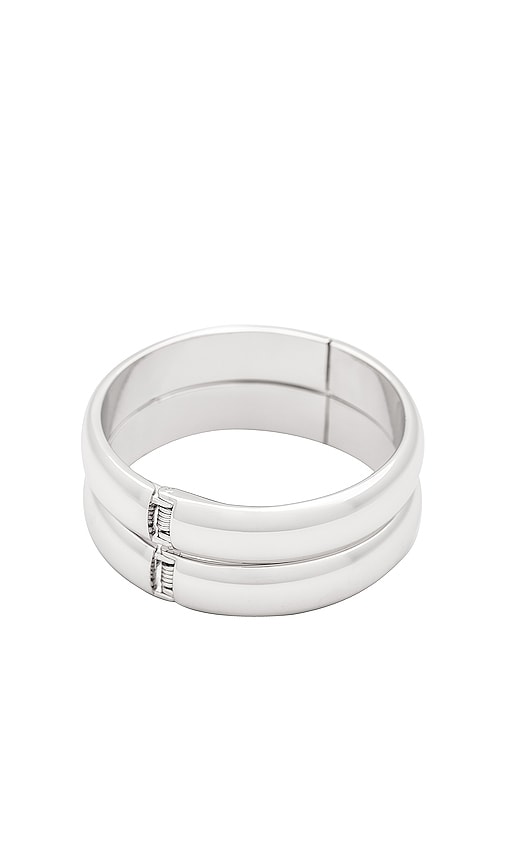 Ettika Simple Stackable Bangle Bracelet Set – 银白色 In Rhodium