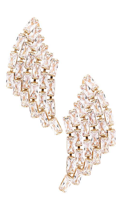 Ettika Angel Wing Crystal Earrings In Clear Crystals