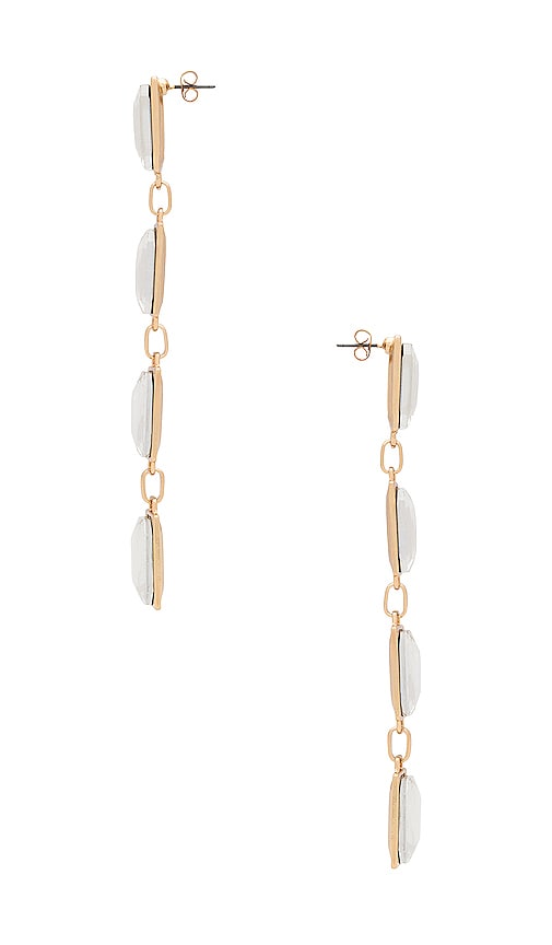 Shop Ettika Crystal Rectangle Earrings In Metallic Gold