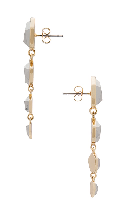 ETTIKA FACETED MIXED METAL DROP EARRINGS 