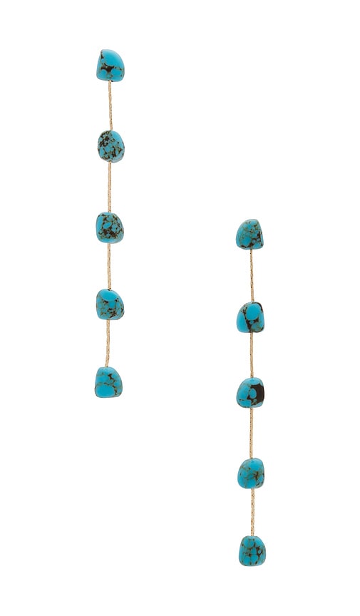 Shop Ettika Dripping Linear Earrings In Turquoise