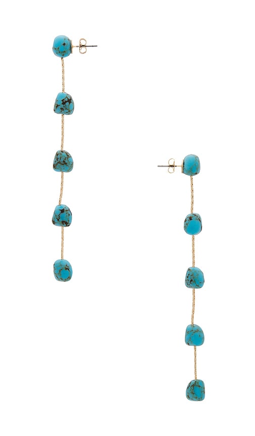 Shop Ettika Dripping Linear Earrings In Turquoise
