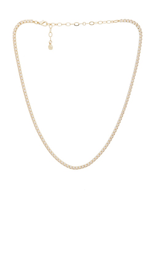 Shop Ettika Dainty Marquise Tennis Chain Necklace In Metallic Gold