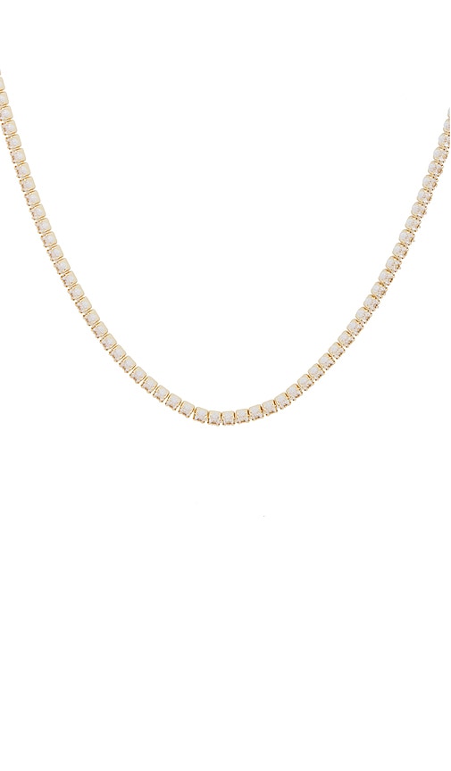 Shop Ettika Dainty Marquise Tennis Chain Necklace In Metallic Gold