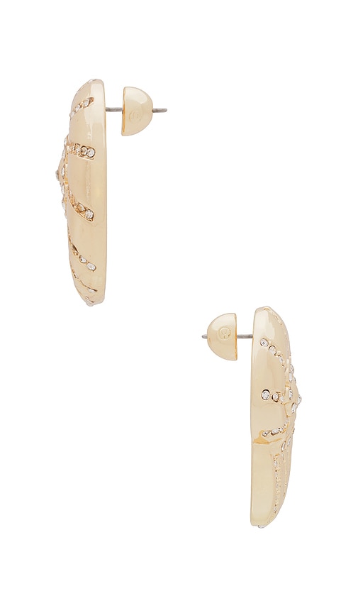 Shop Ettika Shell Earring In Metallic Gold