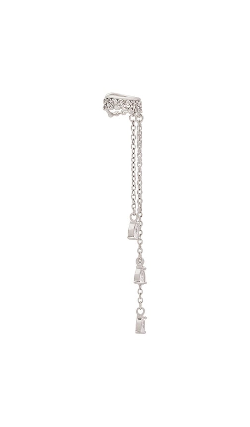 Shop Ettika Crystal Waterfall Ear Cuff In Metallic Silver