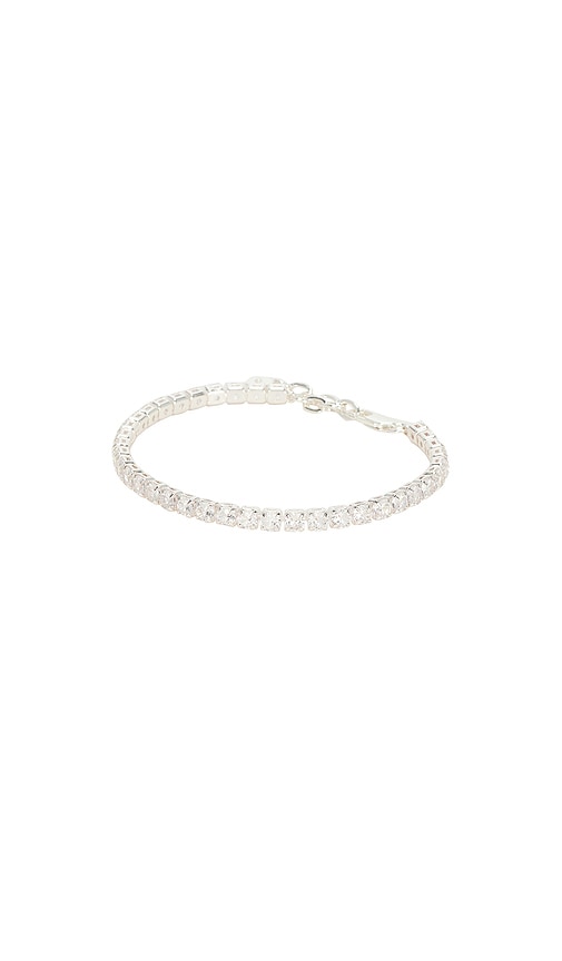 Shop Ettika Crystal Tennis Bracelet In Metallic Silver