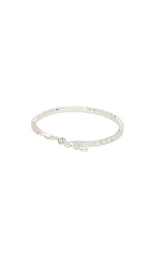 Shop Ettika Crystal Tennis Bracelet In Metallic Silver