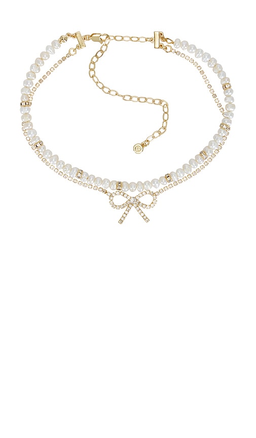 ETTIKA BOW AND PEARL LAYERED CHOKER 