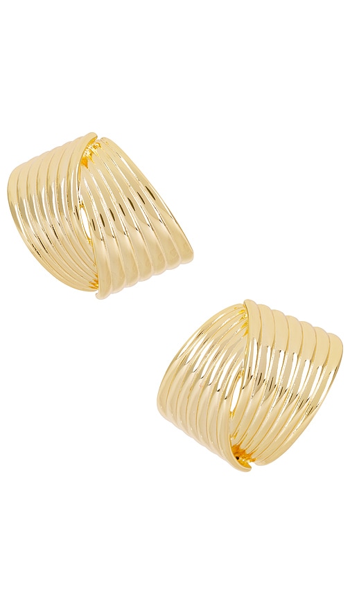 ETTIKA TEXTURED LINES STUD EARRINGS 