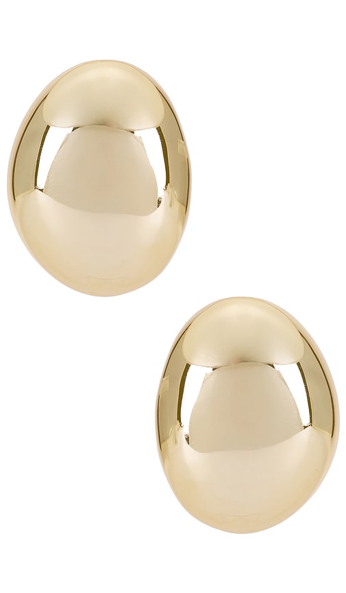 Shop Ettika Smooth Dome Earrings In Metallic Gold