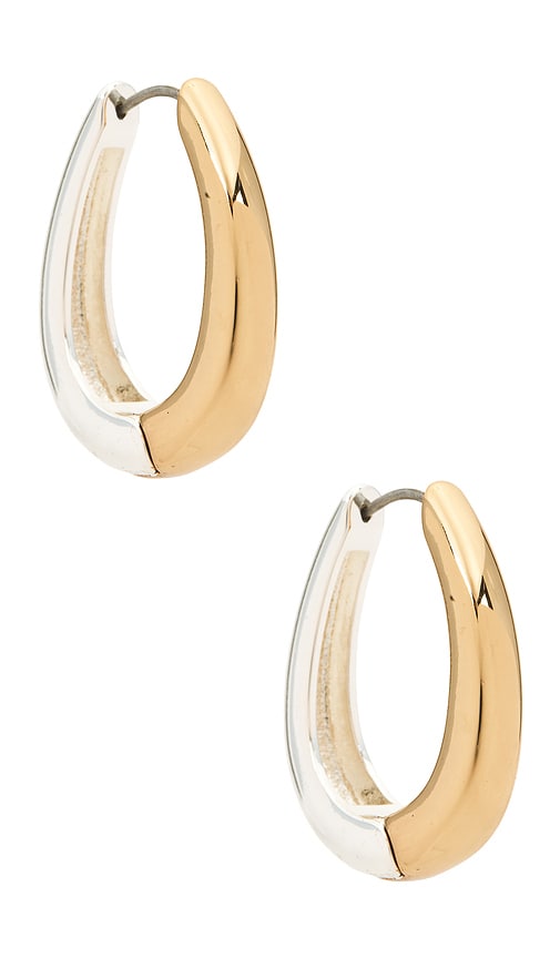 Metallic Mix Medium Hoop Earrings in Metallic - Ettika - Modalova