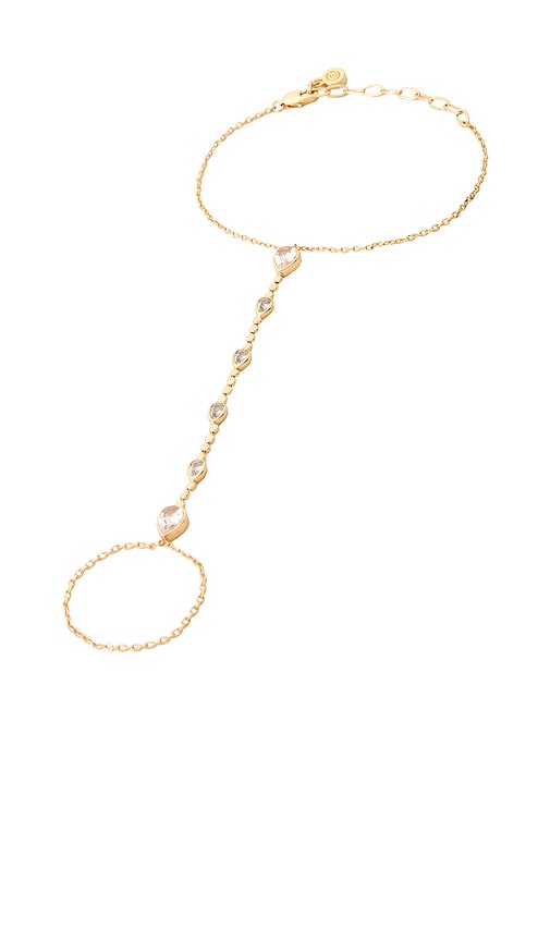 Liquid Metal Hand Chain in Metallic Gold.