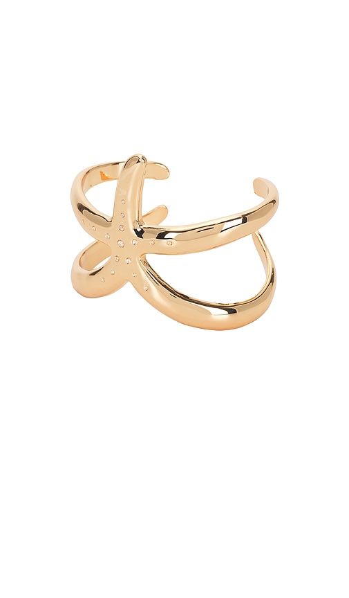 Open Starfish Cuff in Metallic Gold.