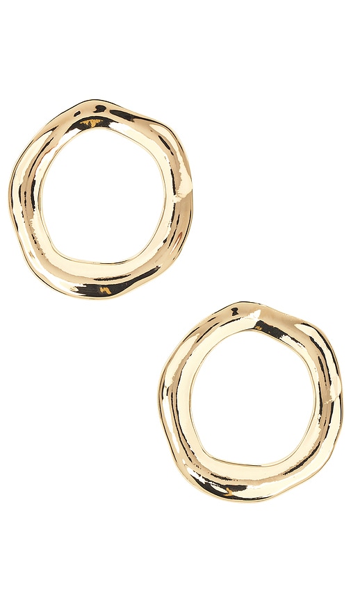 Open Circle Earrings in Metallic Gold.