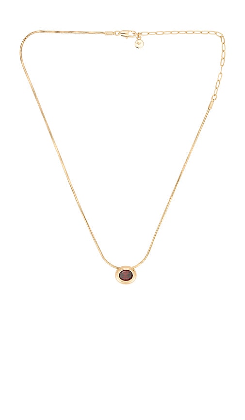 Bezel Stone Necklace in Metallic Gold.