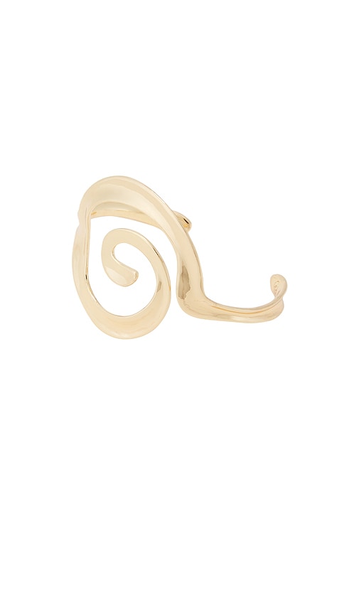 Aura Swirl Cuff in Metallic Gold.