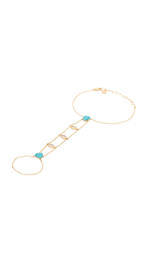 Ettika Turquoise Solstice Hand Chain In Gold