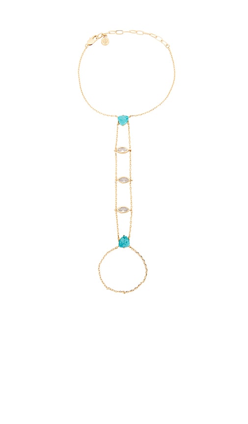 Ettika Turquoise Solstice Hand Chain In Gold