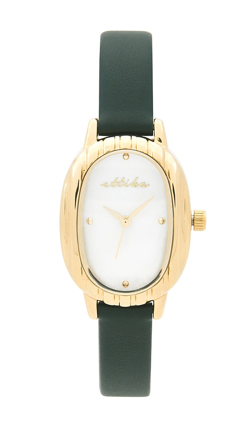 Ettika Harper Leather Watch In Green