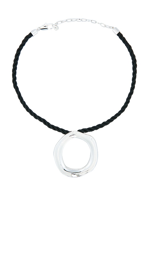 Ettika Open Circle Silk Necklace In Green
