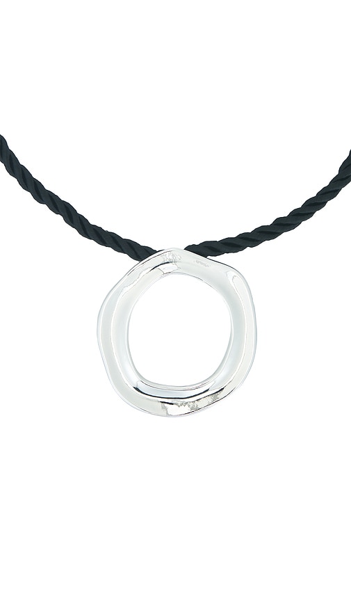 Ettika Open Circle Silk Necklace In Green